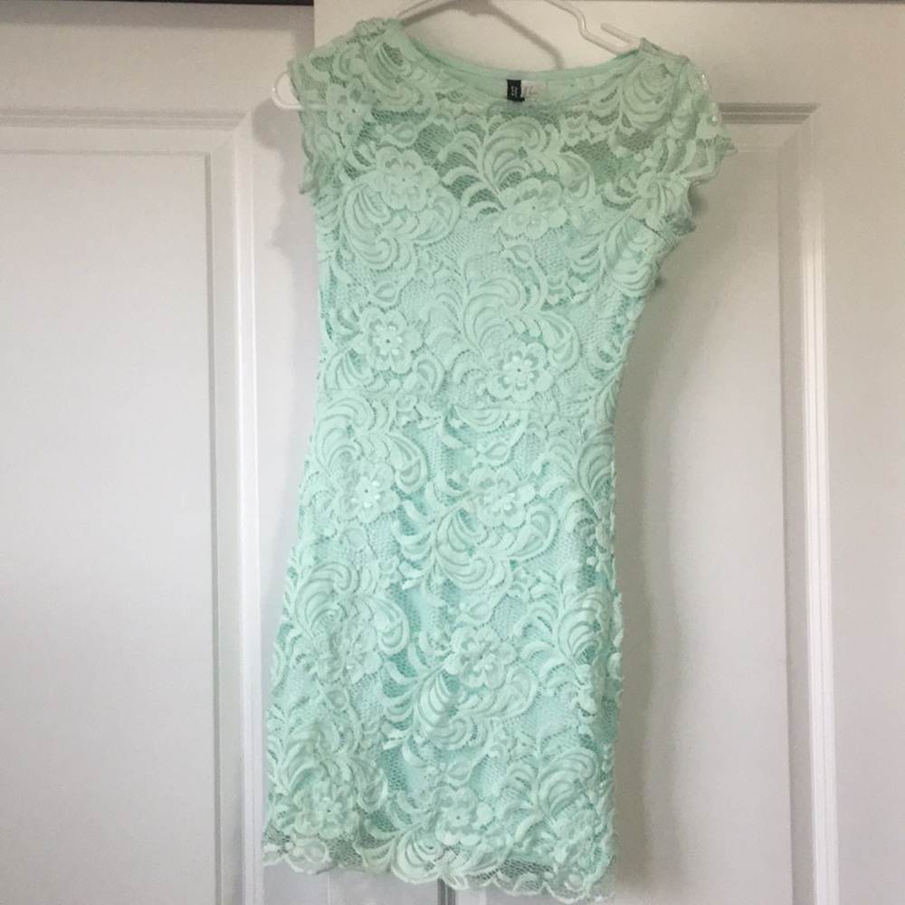 H&M Teal Lace Cocktail Dress